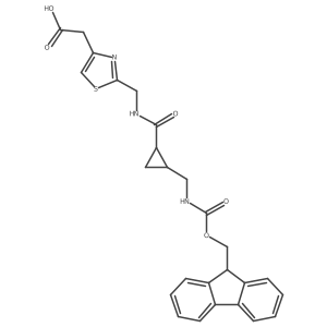 2-{2-[({2-[({[(9H-fluoren-9-yl)methoxy]carbonyl}amino)methyl]cyclopropyl}formamido)methyl]-1,3-thiazol-4-yl}acetic acid Structure