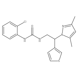 1-(2-chlorophenyl)-3-(2-(3,5-dimethyl-1H-pyrazol-1-yl)-2-(thiophen-3-yl)ethyl)urea结构式