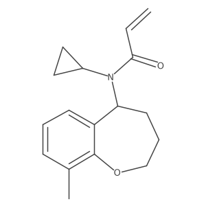 N-Cyclopropyl-N-(9-methyl-2,3,4,5-tetrahydro-1-benzoxepin-5-yl)prop-2-enamide结构式