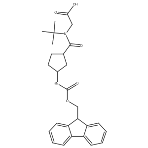 rac-2-{N-tert-butyl-1-[(1R,3S)-3-({[(9H-fluoren-9-yl)methoxy]carbonyl}amino)cyclopentyl]formamido}acetic acid结构式