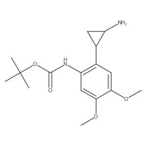 rac-tert-butyl N-{2-[(1R,2S)-2-aminocyclopropyl]-4,5-dimethoxyphenyl}carbamate Structure