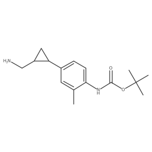 rac-tert-butyl N-{4-[(1R,2R)-2-(aminomethyl)cyclopropyl]-2-methylphenyl}carbamate Structure