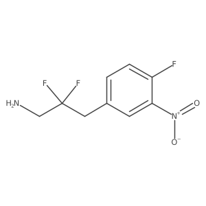2,2-Difluoro-3-(4-fluoro-3-nitrophenyl)propan-1-amine结构式
