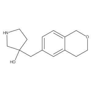 3-[(3,4-dihydro-1H-2-benzopyran-6-yl)methyl]pyrrolidin-3-ol结构式