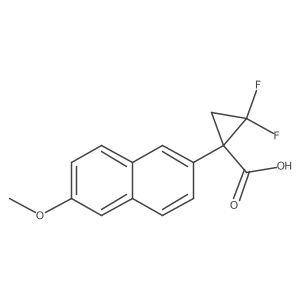 2,2-Difluoro-1-(6-methoxynaphthalen-2-yl)cyclopropane-1-carboxylic acid结构式