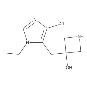 3-[(4-chloro-1-ethyl-1H-imidazol-5-yl)methyl]azetidin-3-ol结构式