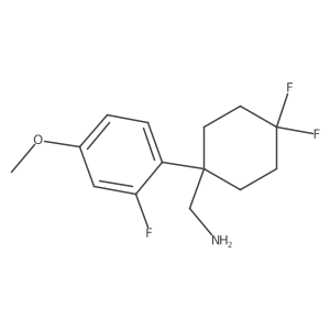 [4,4-Difluoro-1-(2-fluoro-4-methoxyphenyl)cyclohexyl]methanamine Structure