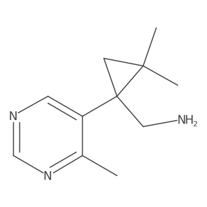[2,2-Dimethyl-1-(4-methylpyrimidin-5-yl)cyclopropyl]methanamine结构式