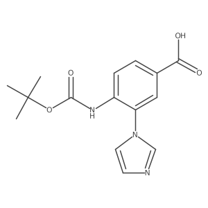 3-Imidazol-1-yl-4-[(2-methylpropan-2-yl)oxycarbonylamino]benzoic acid结构式