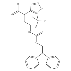 4-(9H-Fluoren-9-ylmethoxycarbonylamino)-2-[5-(trifluoromethyl)-1H-pyrazol-4-yl]butanoic acid结构式