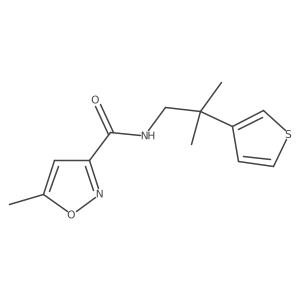 5-methyl-N-(2-methyl-2-(thiophen-3-yl)propyl)isoxazole-3-carboxamide结构式
