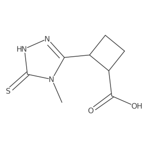 (1S,2R)-2-(4-Methyl-5-sulfanylidene-1H-1,2,4-triazol-3-yl)cyclobutane-1-carboxylic acid Structure