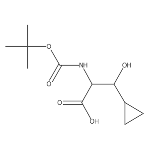 2-{[(Tert-butoxy)carbonyl]amino}-3-cyclopropyl-3-hydroxypropanoic acid结构式