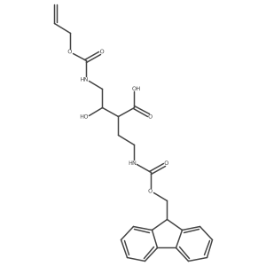 2-[2-({[(9H-fluoren-9-yl)methoxy]carbonyl}amino)ethyl]-3-hydroxy-4-{[(prop-2-en-1-yloxy)carbonyl]amino}butanoic acid Structure