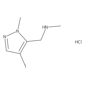 [(4-iodo-1-methyl-1H-pyrazol-5-yl)methyl](methyl)amine hydrochloride结构式