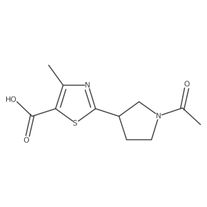 2-(1-Acetylpyrrolidin-3-yl)-4-methyl-1,3-thiazole-5-carboxylic acid结构式