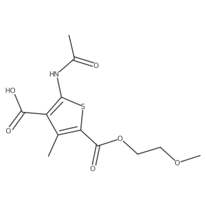 2-Acetamido-5-[(2-methoxyethoxy)carbonyl]-4-methylthiophene-3-carboxylic acid Structure