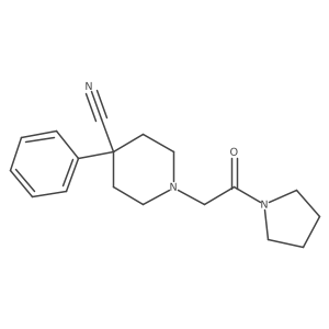 1-[2-Oxo-2-(pyrrolidin-1-yl)ethyl]-4-phenylpiperidine-4-carbonitrile结构式