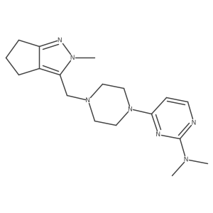 N,N-dimethyl-4-[4-({2-methyl-2H,4H,5H,6H-cyclopenta[c]pyrazol-3-yl}methyl)piperazin-1-yl]pyrimidin-2-amine Structure