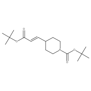 tert-butyl 4-[(1E)-3-(tert-butoxy)-3-oxoprop-1-en-1-yl]piperidine-1-carboxylate结构式