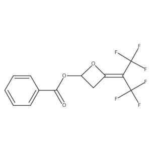 2-Oxetanol, 4-[2,2,2-trifluoro-1-(trifluoromethyl)ethylidene]-, 2-benzoate Structure