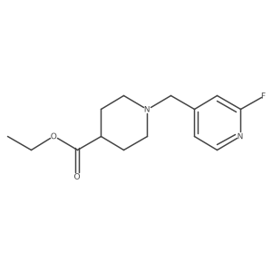 Ethyl 1-[(2-fluoro-4-pyridinyl)methyl]-4-piperidinecarboxylate结构式