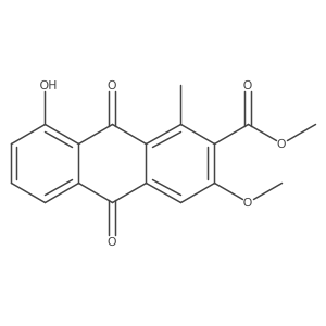 3,8-Dihydroxy-1-methyl-anthraquinone-2-carboxylic acid Structure