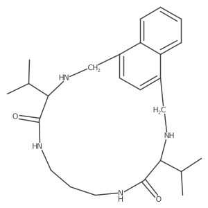 (4S,12S)-4,12-Diisopropyl-3,6,10,13-tetraaza-1(1,4)-naphthalenacyclotetradecaphane-5,11-dione结构式