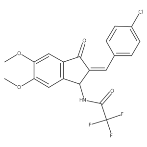 N-{2-[(E)-(4-chlorophenyl)methylidene]-5,6-dimethoxy-3-oxo-2,3-dihydro-1H-inden-1-yl}-2,2,2-trifluoroacetamide Structure