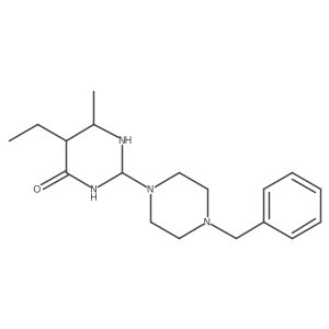 2-(4-Benzylpiperazin-1-yl)-5-ethyl-6-methyl-1,3-diazinan-4-one结构式
