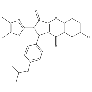 7-chloro-2-(4,5-dimethyl-1,3-thiazol-2-yl)-1-(4-propan-2-yloxyphenyl)-4a,5,6,7,8,8a-hexahydro-1H-chromeno[2,3-c]pyrrole-3,9-dione Structure