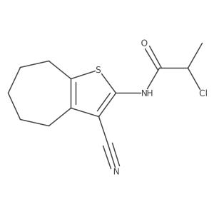 2-chloro-N-{3-cyano-4H,5H,6H,7H,8H-cyclohepta[b]thiophen-2-yl}propanamide Structure