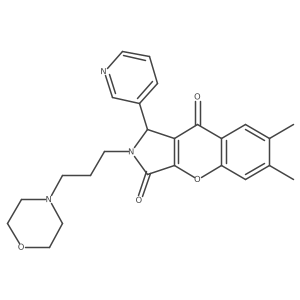 6,7-Dimethyl-2-(3-morpholinopropyl)-1-(pyridin-3-yl)-1,2-dihydrochromeno[2,3-c]pyrrole-3,9-dione结构式