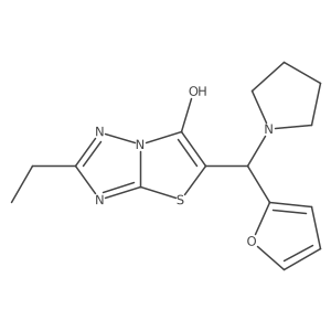 2-Ethyl-5-(furan-2-yl(pyrrolidin-1-yl)methyl)thiazolo[3,2-b][1,2,4]triazol-6-ol Structure