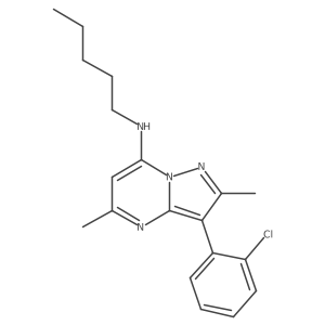 3-(2-chlorophenyl)-2,5-dimethyl-N-pentylpyrazolo[1,5-a]pyrimidin-7-amine结构式