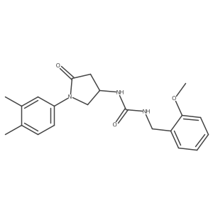 1-(1-(3,4-Dimethylphenyl)-5-oxopyrrolidin-3-yl)-3-(2-methoxybenzyl)urea Structure
