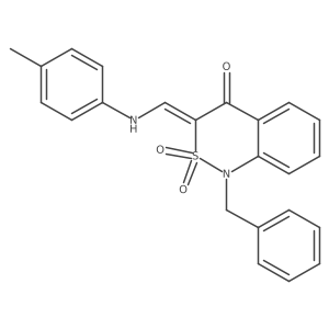 (E)-1-benzyl-3-((p-tolylamino)methylene)-1H-benzo[c][1,2]thiazin-4(3H)-one 2,2-dioxide Structure