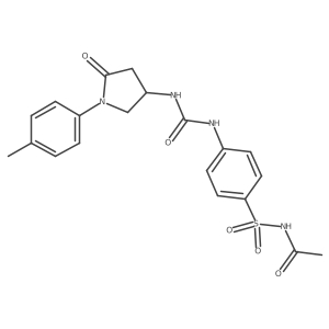 N-((4-(3-(5-oxo-1-(p-tolyl)pyrrolidin-3-yl)ureido)phenyl)sulfonyl)acetamide结构式