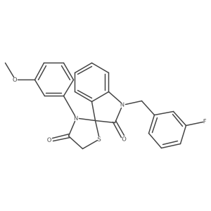 1-[(3-Fluorophenyl)methyl]-3'-(3-methoxyphenyl)-1,2-dihydrospiro[indole-3,2'-[1,3]thiazolidine]-2,4'-dione结构式