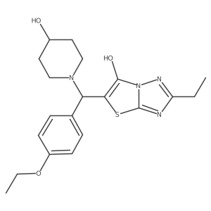 5-((4-Ethoxyphenyl)(4-hydroxypiperidin-1-yl)methyl)-2-ethylthiazolo[3,2-b][1,2,4]triazol-6-ol结构式