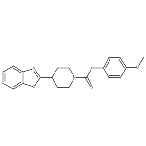 2-{1-[(4-Methoxyphenyl)acetyl]piperidin-4-yl}-1,3-benzoxazole Structure