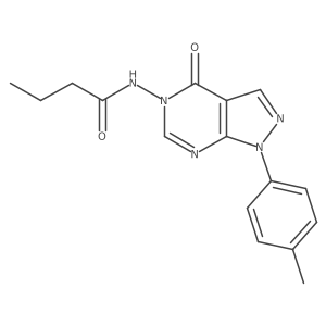 N-(4-oxo-1-(p-tolyl)-1H-pyrazolo[3,4-d]pyrimidin-5(4H)-yl)butyramide结构式