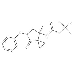 5-Benzyl-7-t-butoxycarbonylamino-4-oxo-7-methyl-5-azaspiro[2.4]heptane Structure