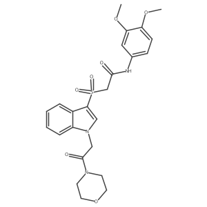 N-(3,4-dimethoxyphenyl)-2-((1-(2-morpholino-2-oxoethyl)-1H-indol-3-yl)sulfonyl)acetamide Structure