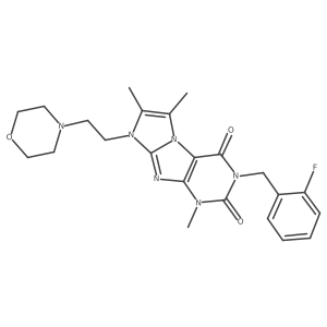 3-(2-fluorobenzyl)-1,6,7-trimethyl-8-(2-morpholinoethyl)-1H-imidazo[2,1-f]purine-2,4(3H,8H)-dione结构式