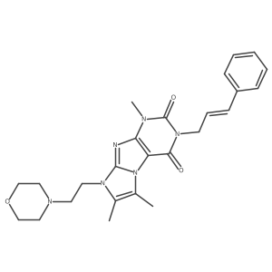 3-cinnamyl-1,6,7-trimethyl-8-(2-morpholinoethyl)-1H-imidazo[2,1-f]purine-2,4(3H,8H)-dione结构式