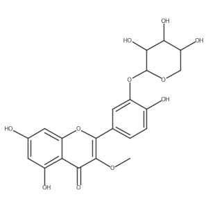 5,7-dihydroxy-2-[4-hydroxy-3-[(2S,3R,4S,5R)-3,4,5-trihydroxyoxan-2-yl]oxyphenyl]-3-methoxychromen-4-one Structure