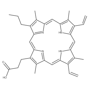 7,12-Diethenyl-3,8,13,17-tetramethyl-18-propyl-21H,23H-porphine-2-propanoic acid Structure