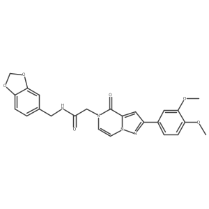 N-(1,3-benzodioxol-5-ylmethyl)-2-[2-(3,4-dimethoxyphenyl)-4-oxopyrazolo[1,5-a]pyrazin-5(4H)-yl]acetamide结构式