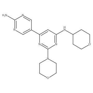 5-(2-morpholino-6-(tetrahydro-2H-pyran-4-ylamino)pyrimidin-4-yl)pyrimidin-2-amine结构式